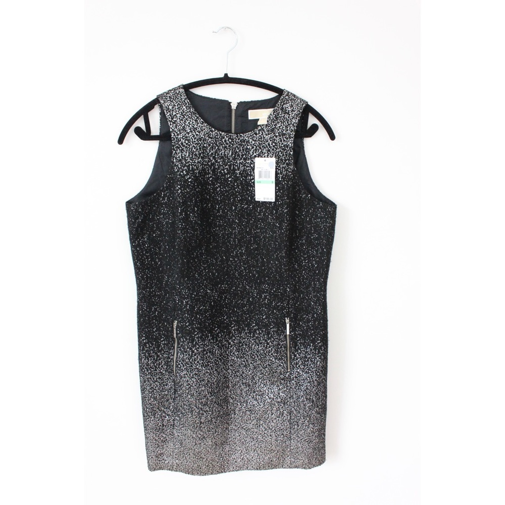 NWT Michael Kors Black & Metallic Sleeveless Professional Dress with Pockets